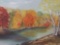 Vintage framed original oil painting- October in Indiana - signed by artist May Mingle 24x19.5x2 in.
