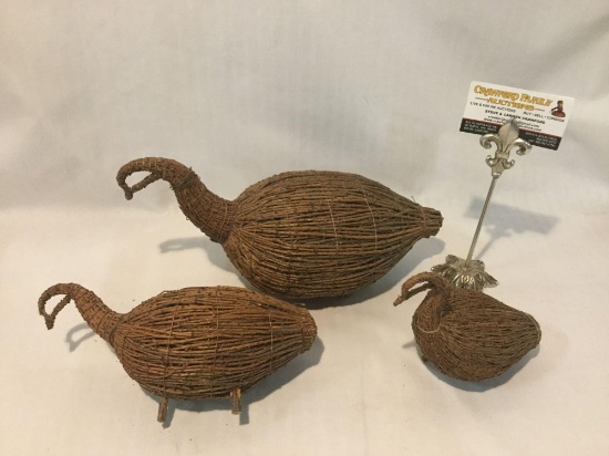 3 Native American - Cree handmade bird hunting decoys