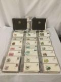 Flora & Fauna postage stamp collection w/laminated cards w/stamps affixed
