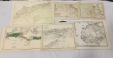 Collection of 6 antique map engravings of African regions. Largest measures approx 22x15 inches.