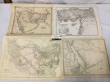 Collection of four antique map engravings of Middle Eastern Regions. Largest , approx 22x15 i