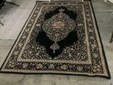 Wool carpet, unmarked, nice condition, approx 79 x 116 inches. Matches following auction.