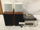 Denon RCD-M37 CD player, Denon SC-M37 speakers, and Canton Plus XS.2 speakers.