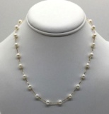 14k yellow gold Friedlanders imperial pearl necklace. Ttw 7.7g. Approx 17 inches.