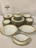 66 piece collection of Noritake China - Goldkin 5675 , made in Japan, largest piece approx 11x11 in.