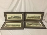 4 framed W.J. Shayer prints engraved by C.R. Stock; Four Seasons - London Published June 1st 1886