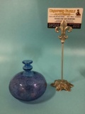 Kosta Boda glass vase w/ tapered top. Measures approx 4x4x4 inches.