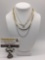 4 gold tone necklaces, incl. one sterling silver clasp, one gold plated & one gold filled piece.