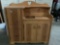 Wooden child size cabinet with carved heart design, Approx 36 x 13 x 37 inches