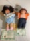 2 vintage Cabbage Patch Kids plush toy dolls approx 18 x 15 inches