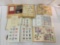 Collection of 6 partially filled stamp albums and 3 stamp collecting books. Large lot of stamps!