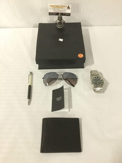 Gift Box incl. Strada Genoa watch, Francis sunglasses 3025, wallet & pen.