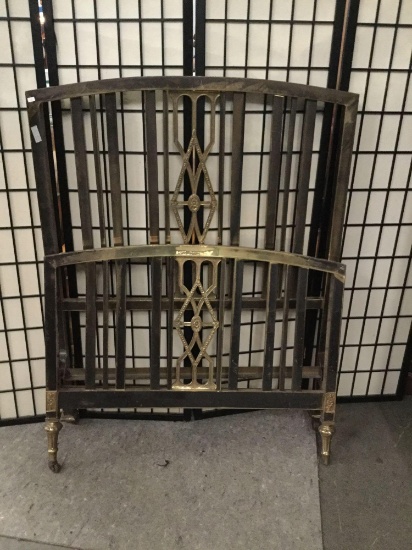 Vintage metal twin bed frame with no rails.