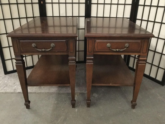 Pair of modern one drawer night stands.