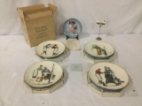 Five vintage collectors plates, incl. 4 1979 Norman Rockwell plates & 1 Rosemary Calder plate.