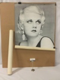 Pair of large Jean Harlow print posters, some wear, see pics. Approx. 40x30 inches.