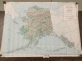 Topographical geological survey poster of Alaska.