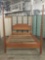 Oak king size four poster bed frame, some wear/scratches, see pics, approx. 87x64x80 inches.