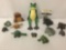 12 frog collectible figurines, percussion instruments, wooden frog puppet, wood puzzle box & more+