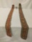 Pair of red & green antique Peruvian ceremonial belts, longest approx. 59x4.25x0.25 inches.
