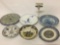 6 vintage decorative wall hanging art plates from various regions, largest approx 10 inches.