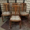 Set of 4 vintage floral upholstered dining chairs. Approx 36x16x14 inches.