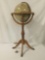 Vintage U.S. made Replogle Globes Inc. globe w/stand, from designs of cartographer LeRoy M. Tolman