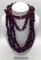 Long strand of vintage red bohemian glass trade beads and 3 strands of vintage glass trade beads