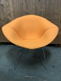 Knoll designed by Harry Bertoia modern Diamond Lounge chair w/ yellow cushion. Approx 34x30x30 in.