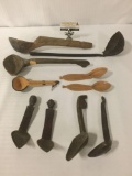 10 carved wooden spoons &...laddels from across the globe incl. Afghanistan, Papua New Guinea, & mor