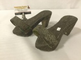 Pair of Berber bridal shoes from Tunis, Tunisia. Shows wear, see pics. Approx. 8x4x4 inches.