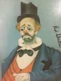 Little Blue Clown - framed Red Skelton ltd ed repro canvas print w/COA, #'d 820/5000, & signed