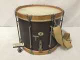 Vintage Ludwig wood wrap marching parade snare drum. Approx 16x16x14 inches.