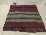 Egyptian hand loomed shawl, some fraying edges, see pics, approx. 80x20 inches.