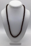 Vintage Taiwanese stoneware bead and bone necklace. Approx 24 inches.