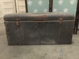 Vintage metal chest/ storage box. Approx 33x15x13 inches.
