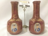 Pair of vintage/antique Italian fine China vases. Approx. 4x4x8 inches.