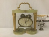 Unique vintage German Goldbuhl mantle alarm clock, sold as is.
