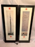 2 framed lithographs - Frank Lloyd Wright - Phoenix Art Museum gallery show posters approx 14x40 in.