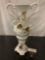Vintage Capodimonte vase with gold accent, made in Italy - has cracks, chips and has been repaired