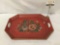 Vintage Fred Austin hand painted metal serving tray w/ floral design, approx 20x15 inches.