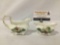 Pair of Hammersley & co Strawberry Ripe patter cream and sugar china dishes.