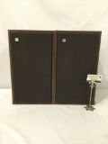 Pair of vintage BSR 82D two way tuned duct loud speakers. Approx 19x11x9 inches.