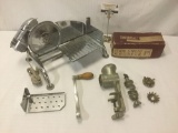 Vintage Universal Food & Meat Chopper No.1 & Electr-O-Matic food slicer No.1101E-2