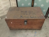 Vintage hand made wooden chest. Approx 30x17x15 inches.