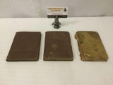 Three antique pocket books, incl. Scotts Marmion, Shakespeares Hamlet, & Tales of Travel.