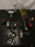 6 vintage power tools, incl. drills, GE hedge trimmer TA-70 & Milwaukee Tools die grinder 5191