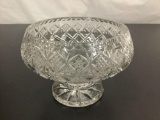 Footed crystal bowl.