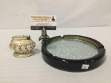 Vintage Ronson Crown lighter and ash tray.