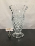 Large Towle lead crystal vase. Made in Czech Republic.